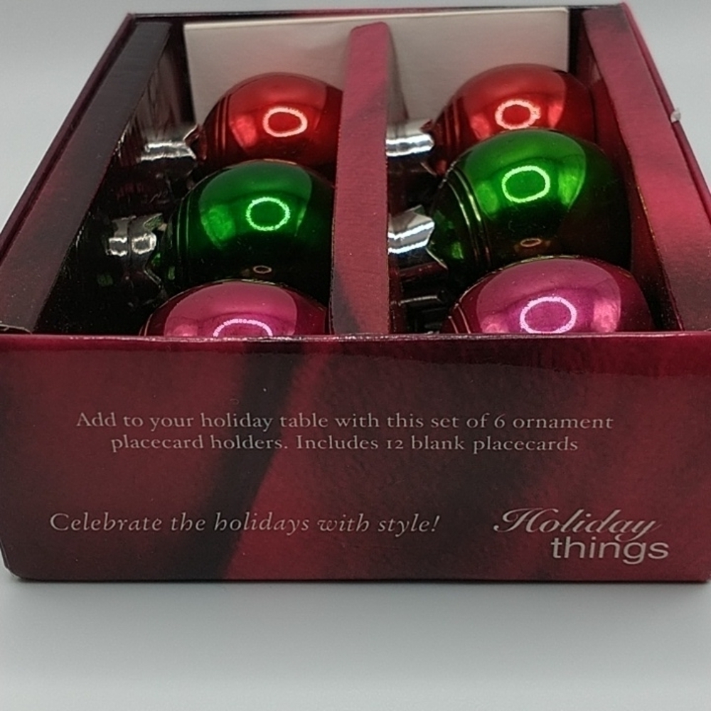 Linens N Things Set of Six Christmas Ornament Placecard Holders with Bla… - Picture 3 of 9